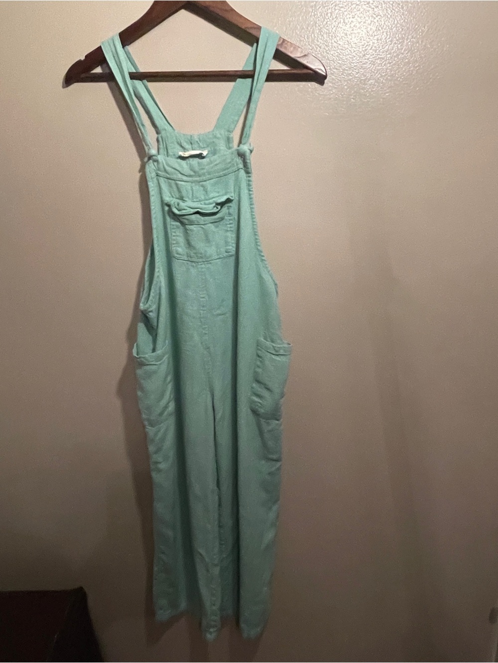 Relaxed Mint Green Women's Overalls Jumpsuit, Size Small